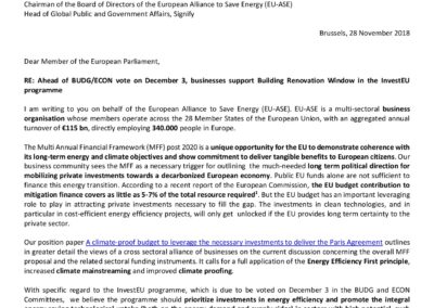 Ahead of BUDG/ECON vote on December 3, businesses support Building Renovation Window in the InvestEU programme