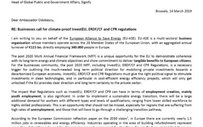 Businesses call for climate-proof InvestEU, ERDF/CF and CPR regulations