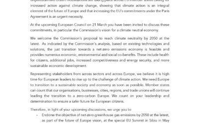 Open letter from the Coalition for Higher Ambition ahead of EUCO
