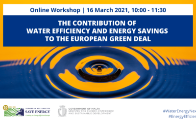 The contribution of water efficiency and energy savings to the European Green Deal