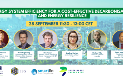 Energy System Efficiency for a cost-effective decarbonisation and energy resilience, 28 Sept 2022