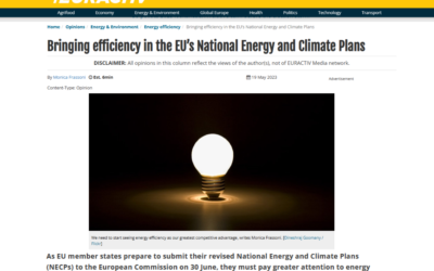 Future of the Energy Union: bringing the transformative potential of energy efficiency in the National Energy and Climate Plans