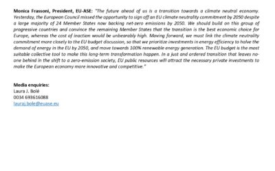 EU Council fails to adopt commitment to net-zero emissions by 2050