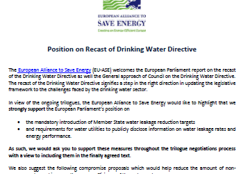 Businesses position on recast of Drinking Water Directive