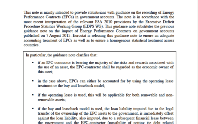 Eurostat clarifies how to record energy performance contracts in national accounts